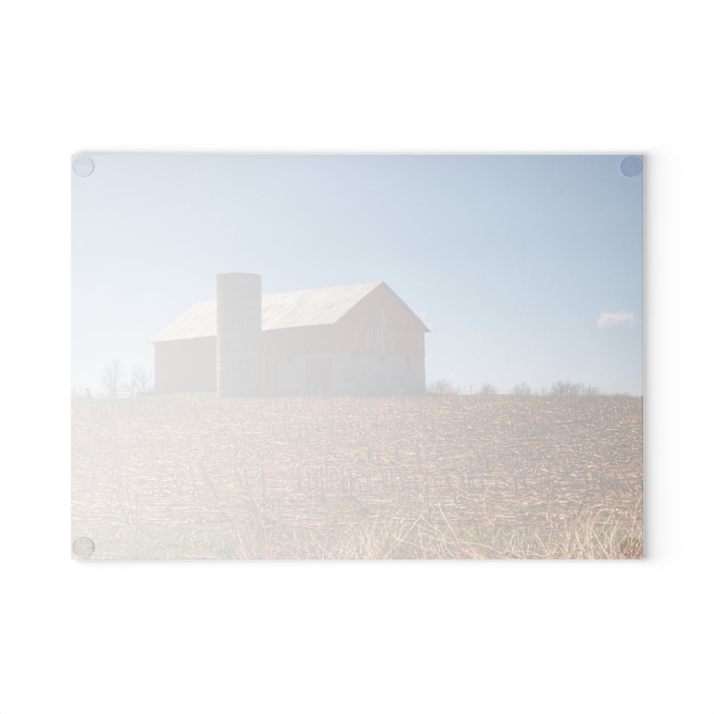 U R There Photography Lee Hill Road Block Red Rustic Farmhouse Tempered-Glass Cutting Board