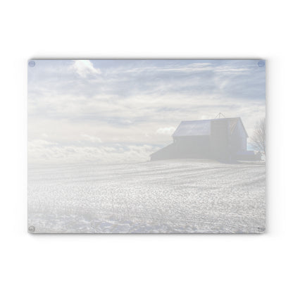 U R There Photography Early Spring Grey I Rustic Farmhouse Tempered-Glass Cutting Board