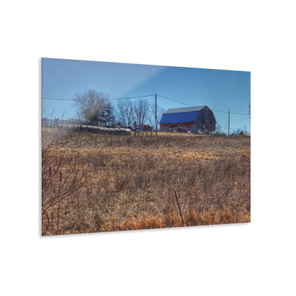 U R There Photography Marathon Haybarn on the Hill I Rustic Farmhouse Acrylic Wall Print