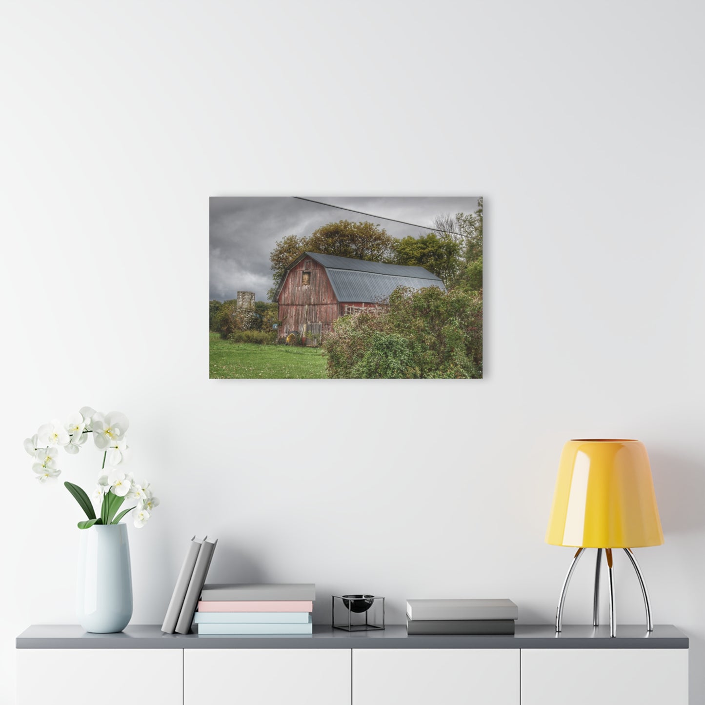 U R There Photography North Clio Road Red Rustic Farmhouse Acrylic Wall Print