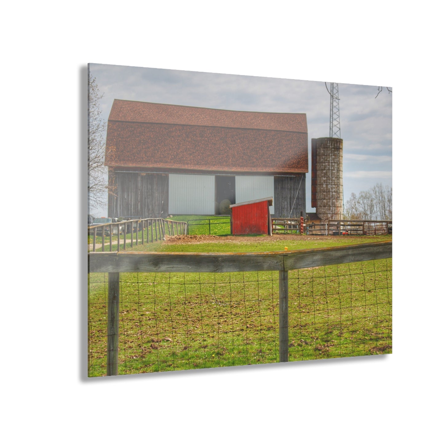 U R There Photography North Vassar Road Grey Rustic Farmhouse Acrylic Wall Print