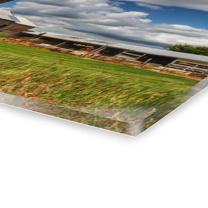 U R There Photography Millington Grey and Silos Rustic Farmhouse Acrylic Wall Print