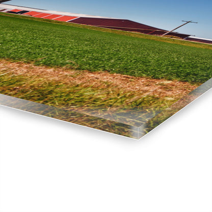 U R There Photography Pattison Road Farm Across the Field I Rustic Farmhouse Acrylic Wall Print