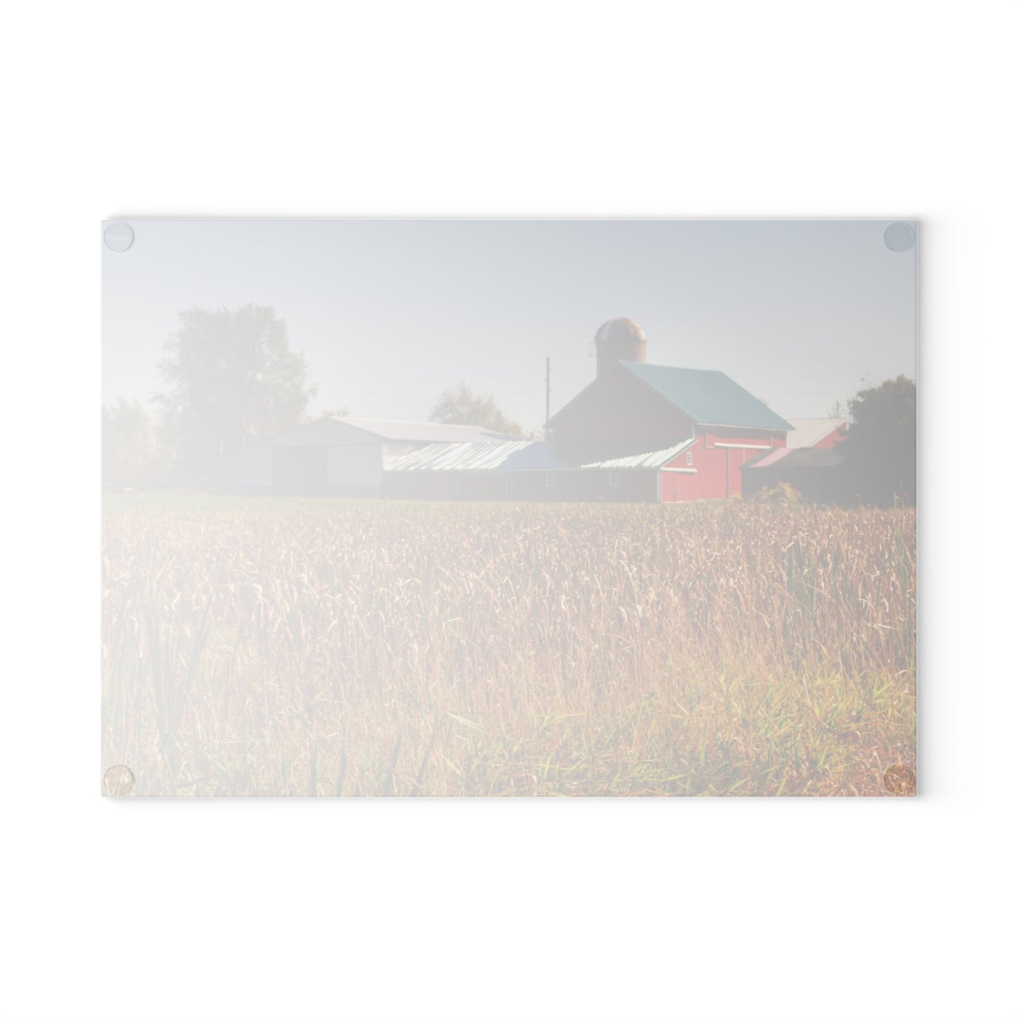 U R There Photography Oak Road Farm Rustic Farmhouse Tempered-Glass Cutting Board