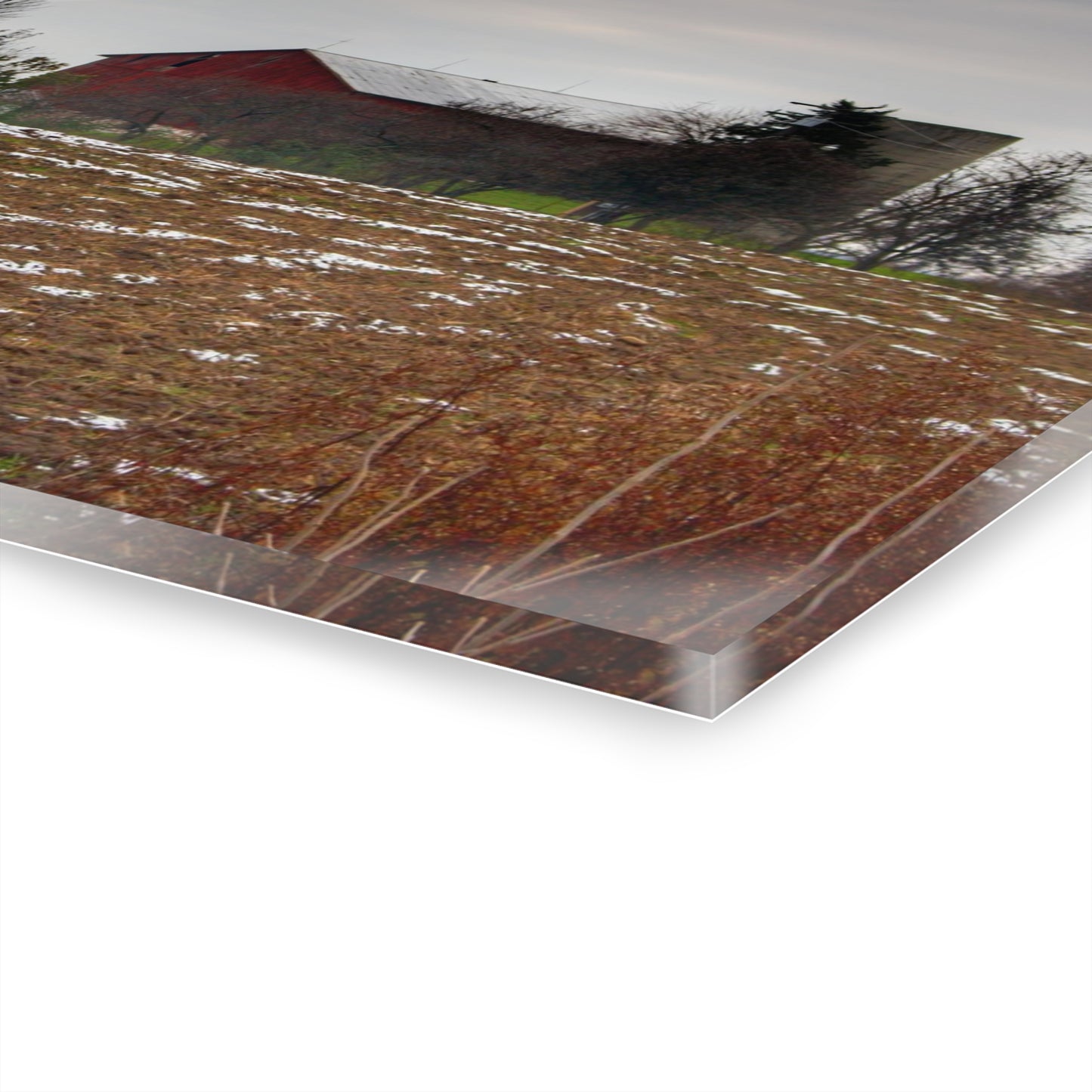 U R There Photography Brook Road Red Rustic Farmhouse Acrylic Wall Print