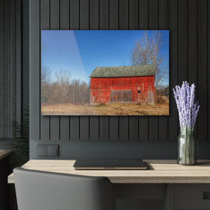 U R There Photography Vernor Road Red Rustic Farmhouse Acrylic Wall Print