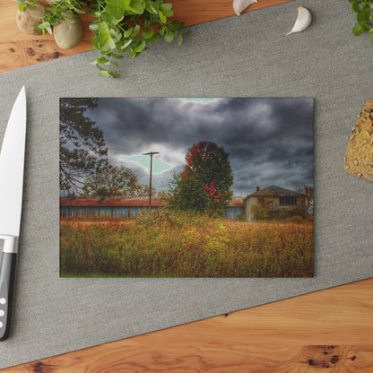 U R There Photography Farnsworth Forgotten Rustic Farmhouse Tempered-Glass Cutting Board