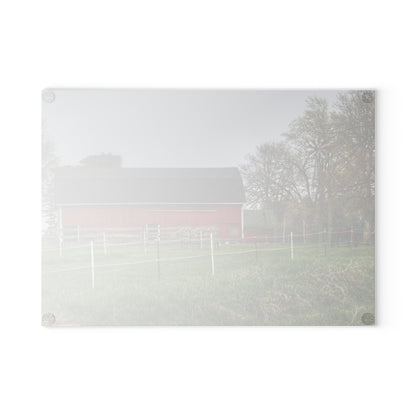 U R There Photography West Lake Road Farm and Filly II Rustic Farmhouse Tempered-Glass Cutting Board