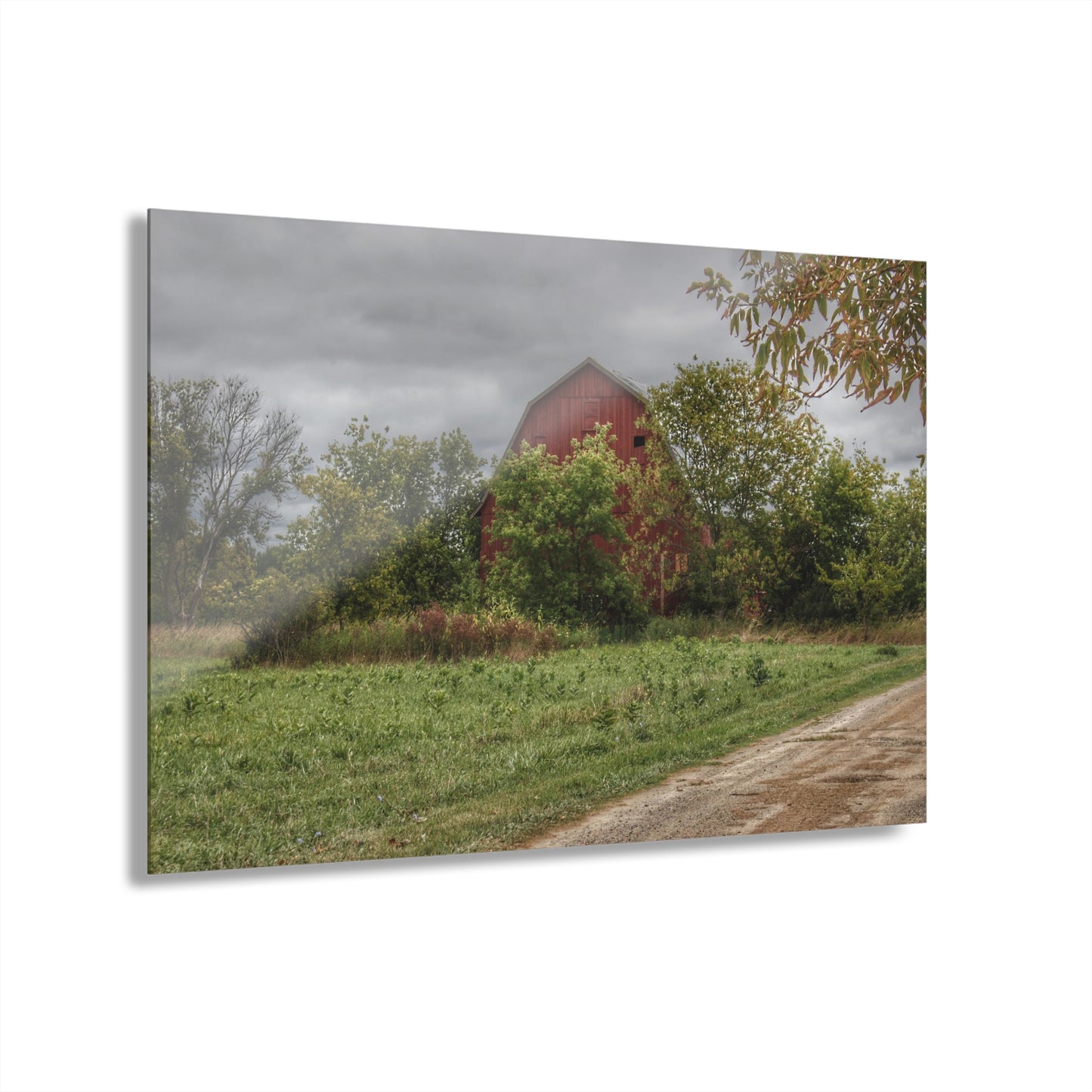 U R There Photography Bristol Road Hidden Red Rustic Farmhouse Acrylic Wall Print