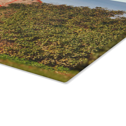 U R There Photography Cade Road Red II Rustic Farmhouse Tempered-Glass Cutting Board
