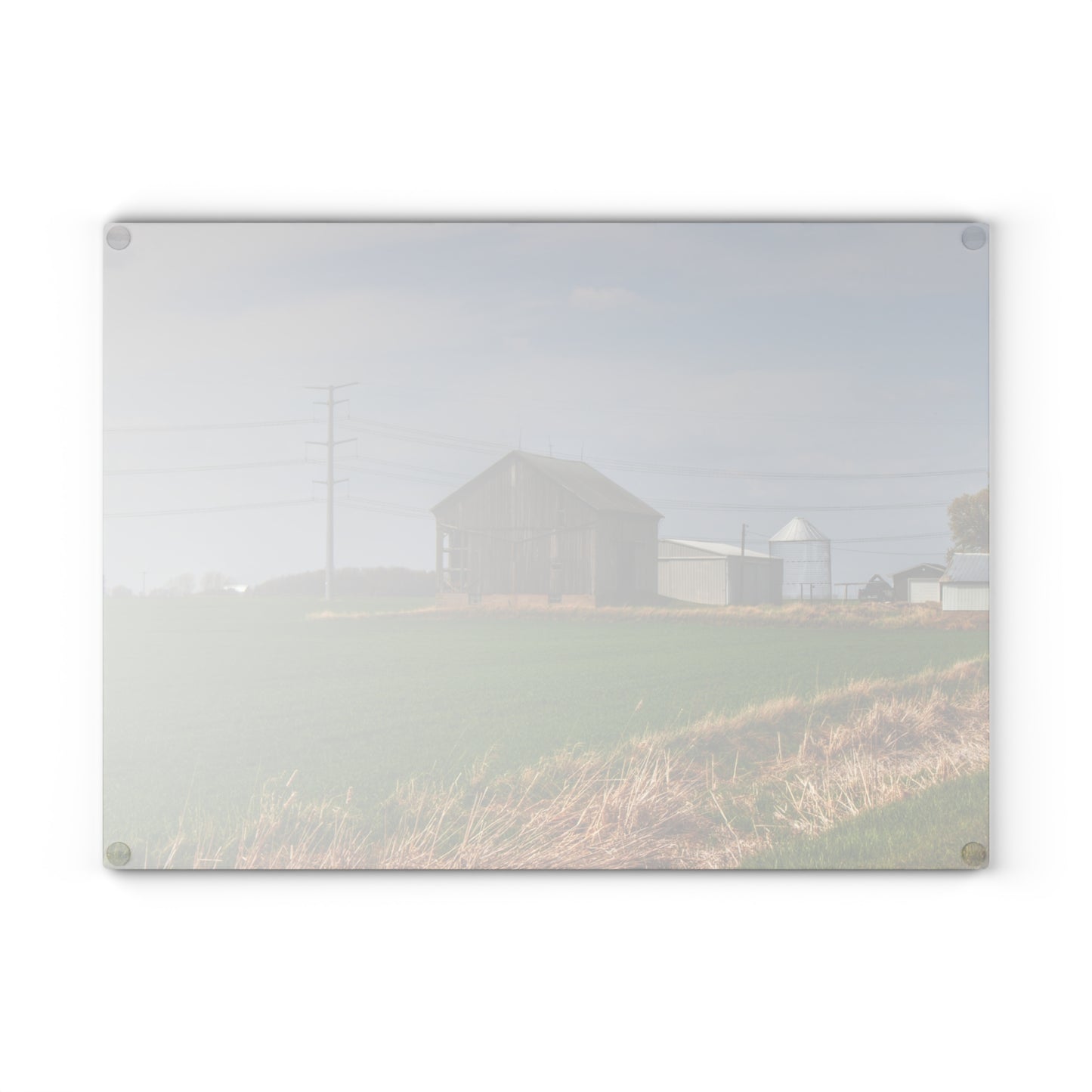 U R There Photography McAlpine Grey Rustic Farmhouse Tempered-Glass Cutting Board