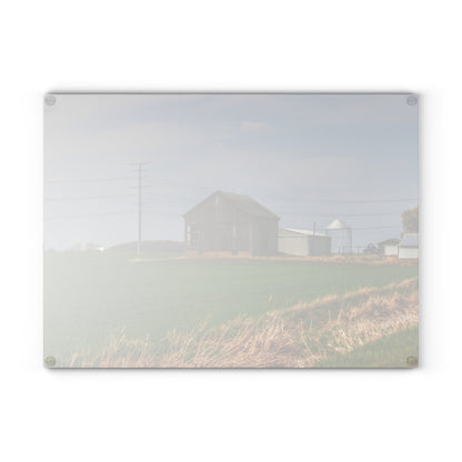 U R There Photography McAlpine Grey Rustic Farmhouse Tempered-Glass Cutting Board