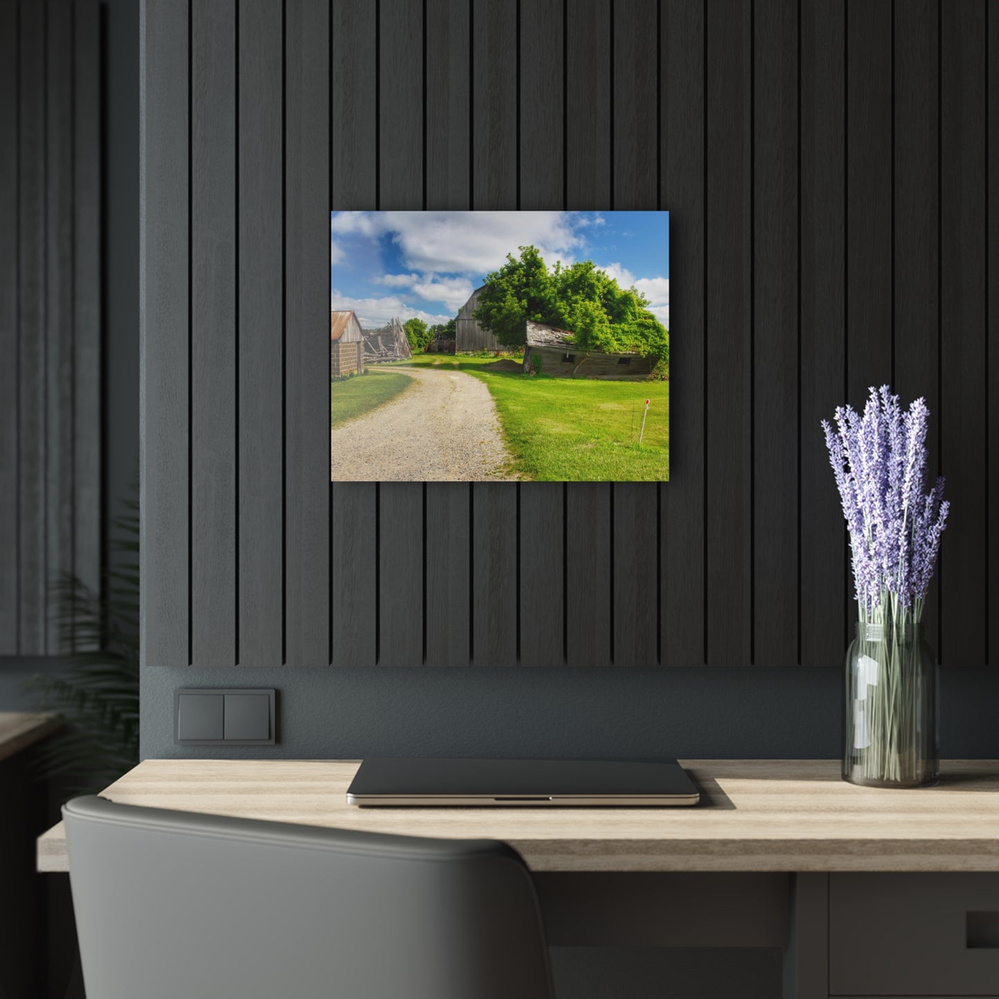 U R There Photography Brown City Road Barn and Buddy II Rustic Farmhouse Acrylic Wall Print