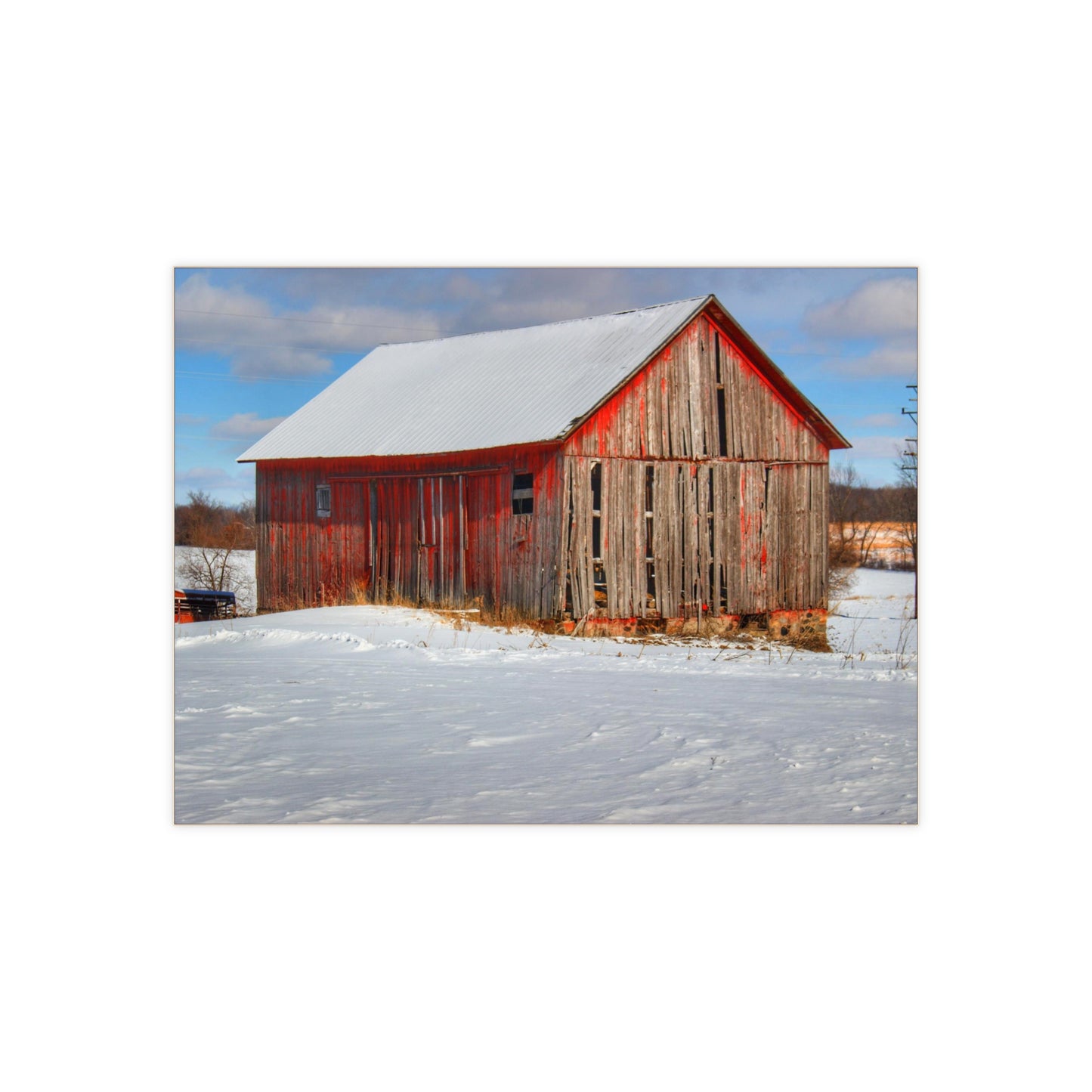 U R There Photography Barnes Road Little Red I Rustic Farmhouse Decorative Ceramic Tile