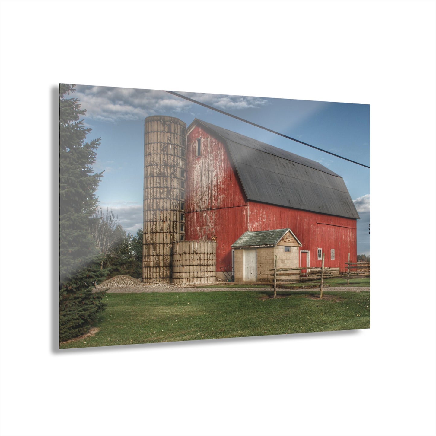 U R There Photography Brown City Lincoln Street Red Rustic Farmhouse Acrylic Wall Print