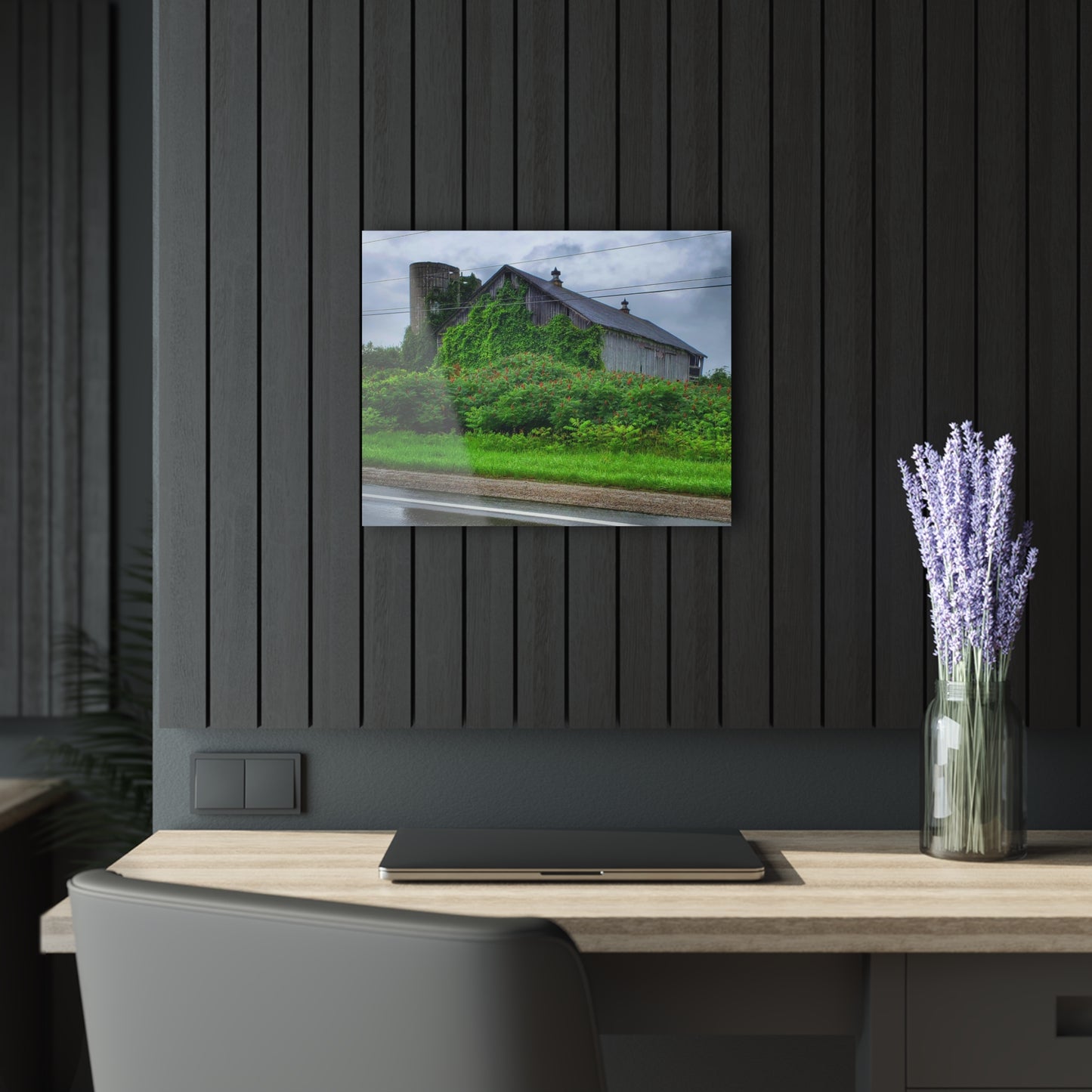 U R There Photography Metamora M-24 Grey IV Rustic Farmhouse Acrylic Wall Print