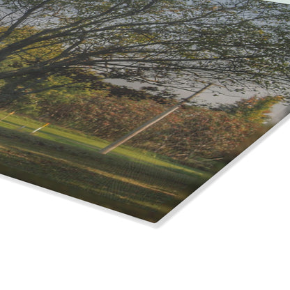 U R There Photography Belle River Red II Rustic Farmhouse Tempered-Glass Cutting Board