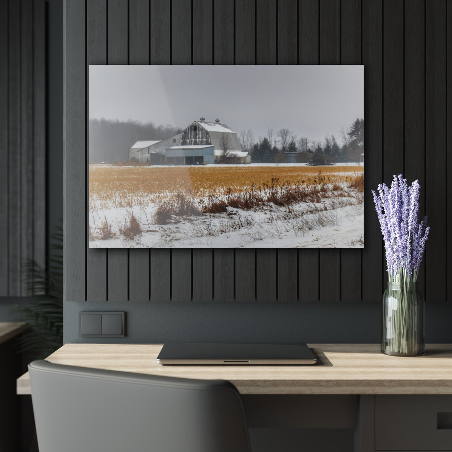 U R There Photography Argyle Road Grey Rustic Farmhouse Acrylic Wall Print