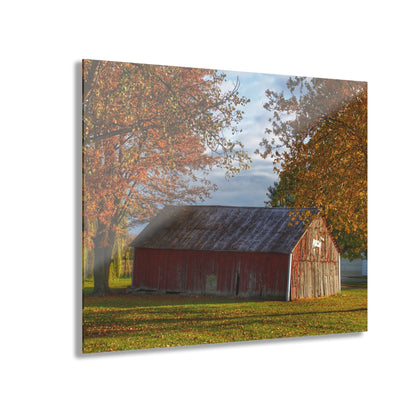 U R There Photography Marlette Road Fall Red Rustic Farmhouse Acrylic Wall Print