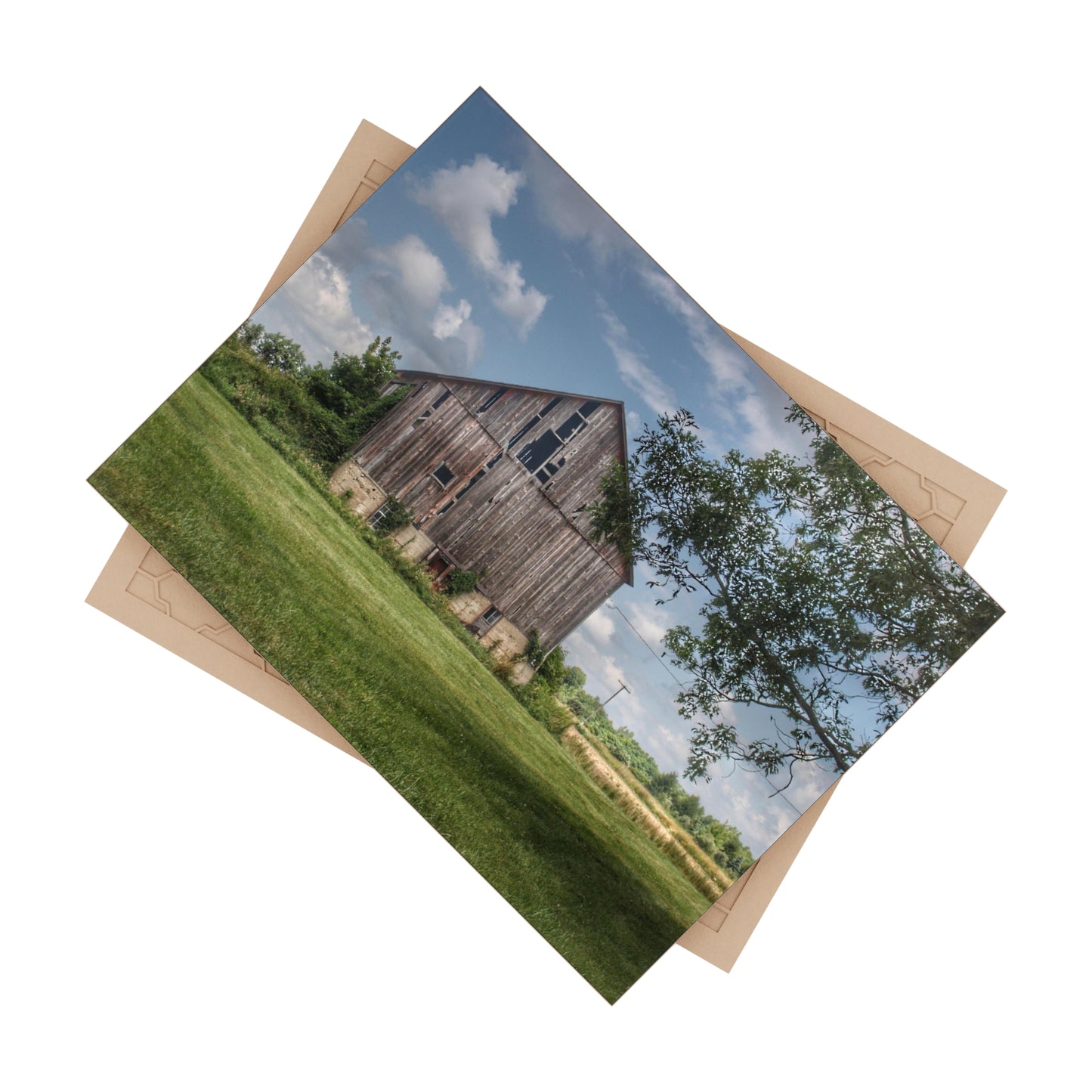 U R There Photography Bohms Road Grey II Rustic Farmhouse Decorative Ceramic Tile