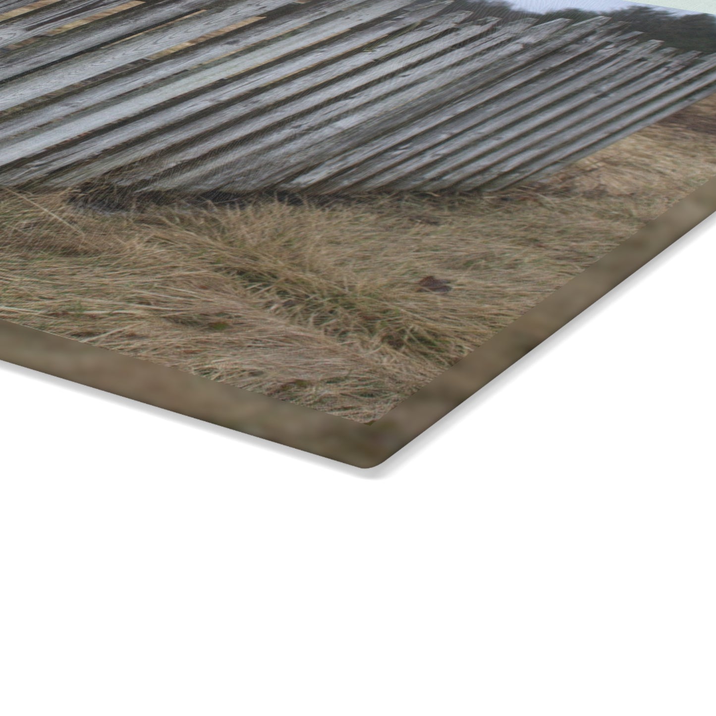 U R There Photography Country Fence Rustic Farmhouse Tempered-Glass Cutting Board