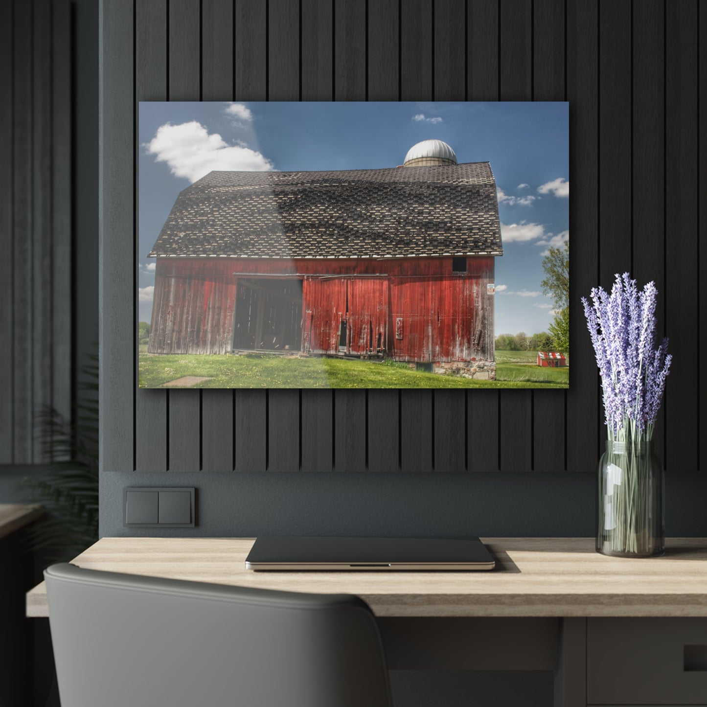 U R There Photography Hollenbeck Road Red III Rustic Farmhouse Acrylic Wall Print