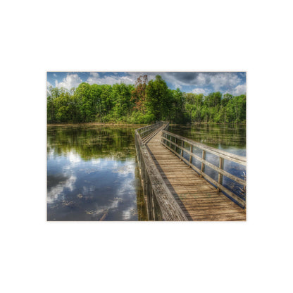 U R There Photography Linear Park Bridge in Lapeer III Rustic Farmhouse Decorative Ceramic Tile