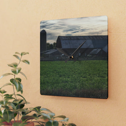 U R There Photography Shepard Road Farm II Rustic Farmhouse Acrylic Analog Wall Clock