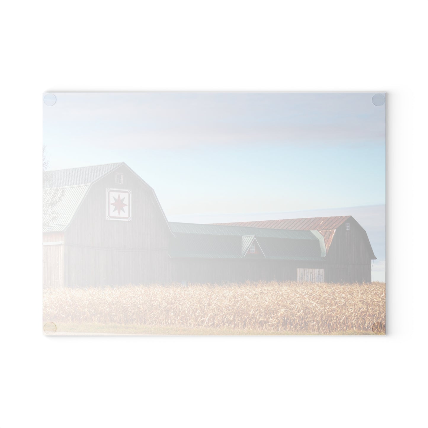 U R There Photography Frankenmuth Greys Rustic Farmhouse Tempered-Glass Cutting Board