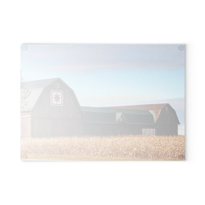 U R There Photography Frankenmuth Greys Rustic Farmhouse Tempered-Glass Cutting Board