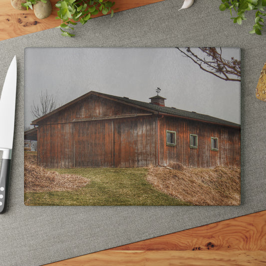 U R There Photography Blood Road Rusted Rustic Farmhouse Tempered-Glass Cutting Board