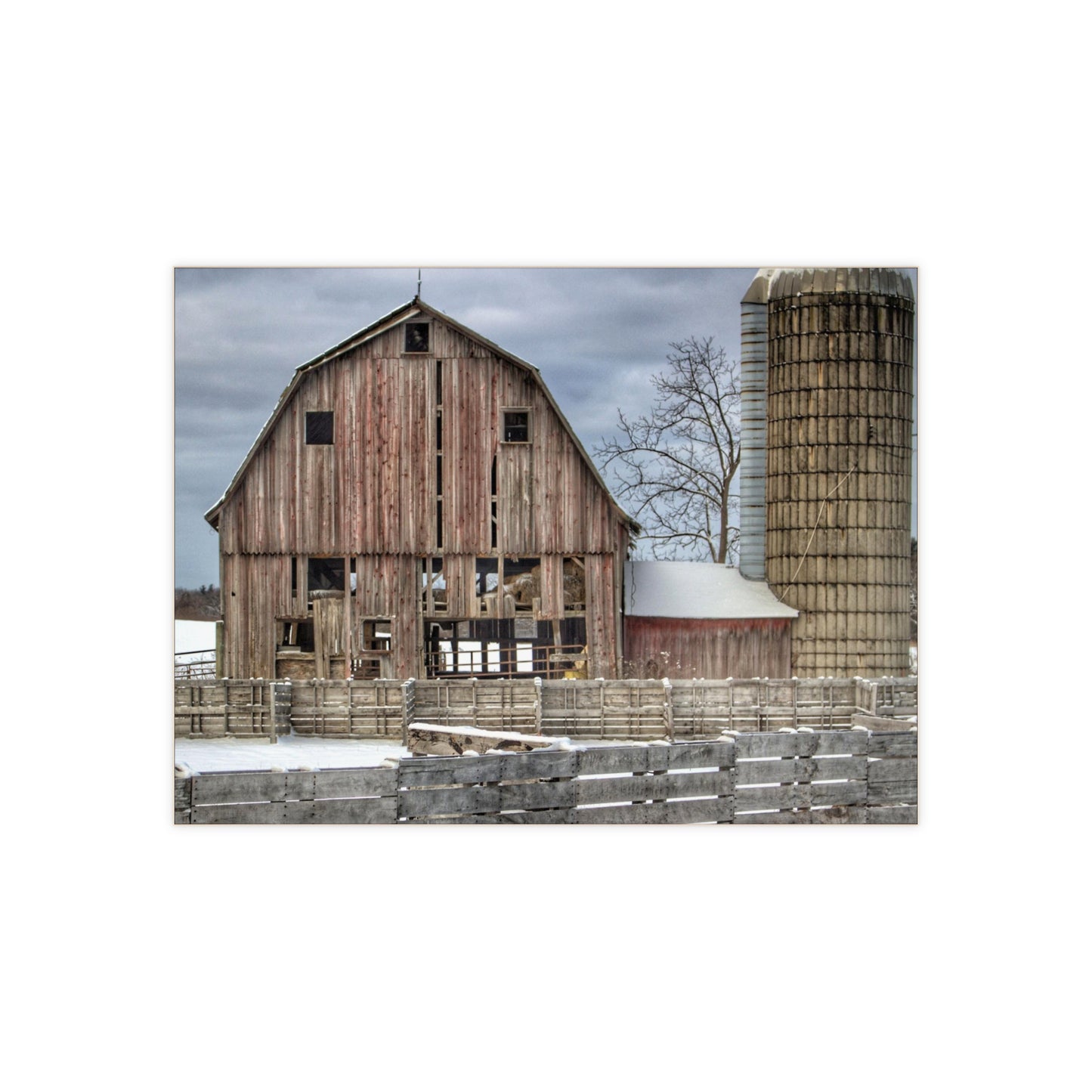 U R There Photography Old Marathon Red Rustic Farmhouse Decorative Ceramic Tile