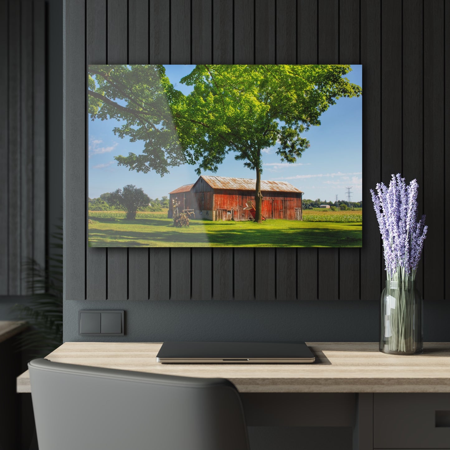 U R There Photography Hunters Creek Little Red Cow Barn Rustic Farmhouse Acrylic Wall Print