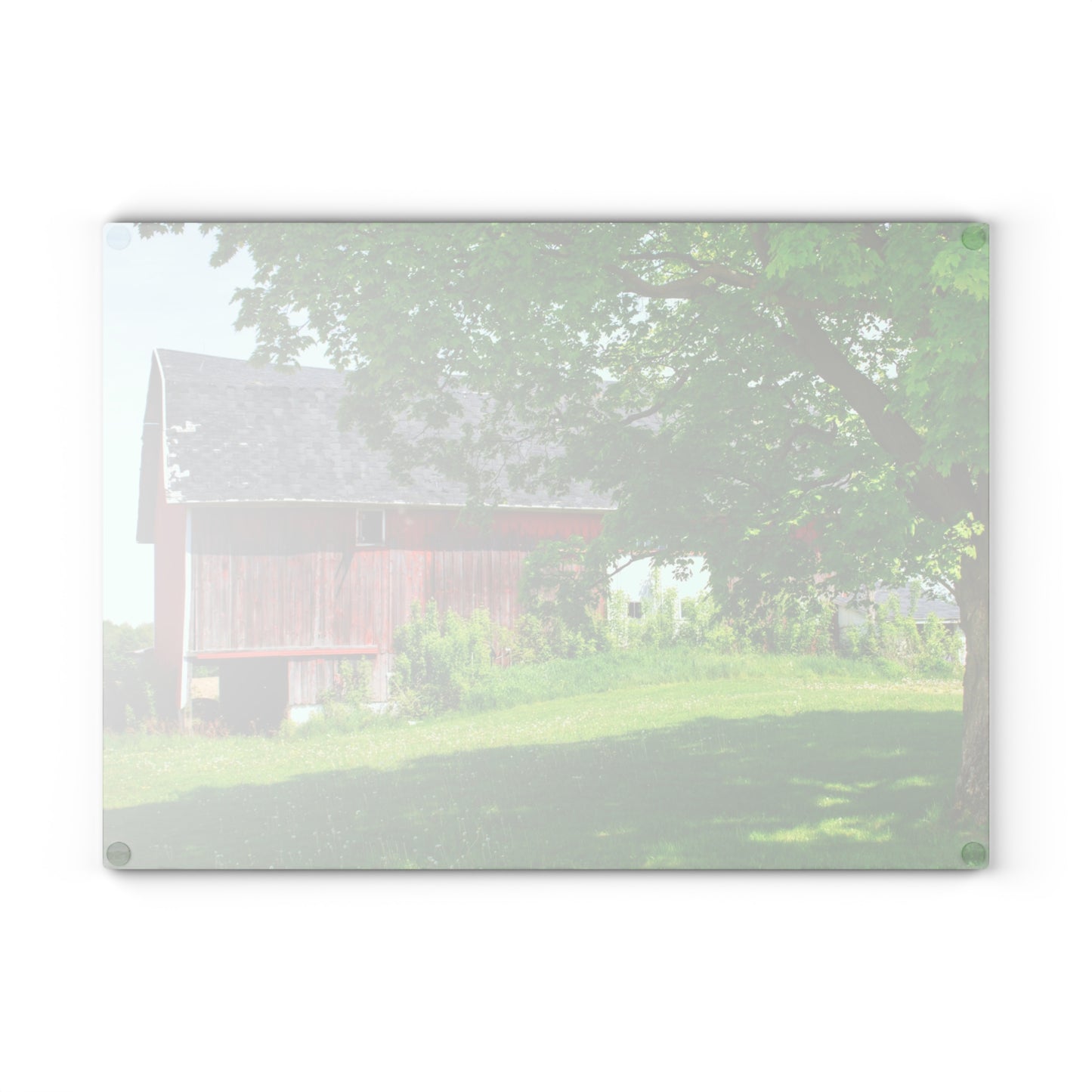 U R There Photography Colwood Road Red Rustic Farmhouse Tempered-Glass Cutting Board