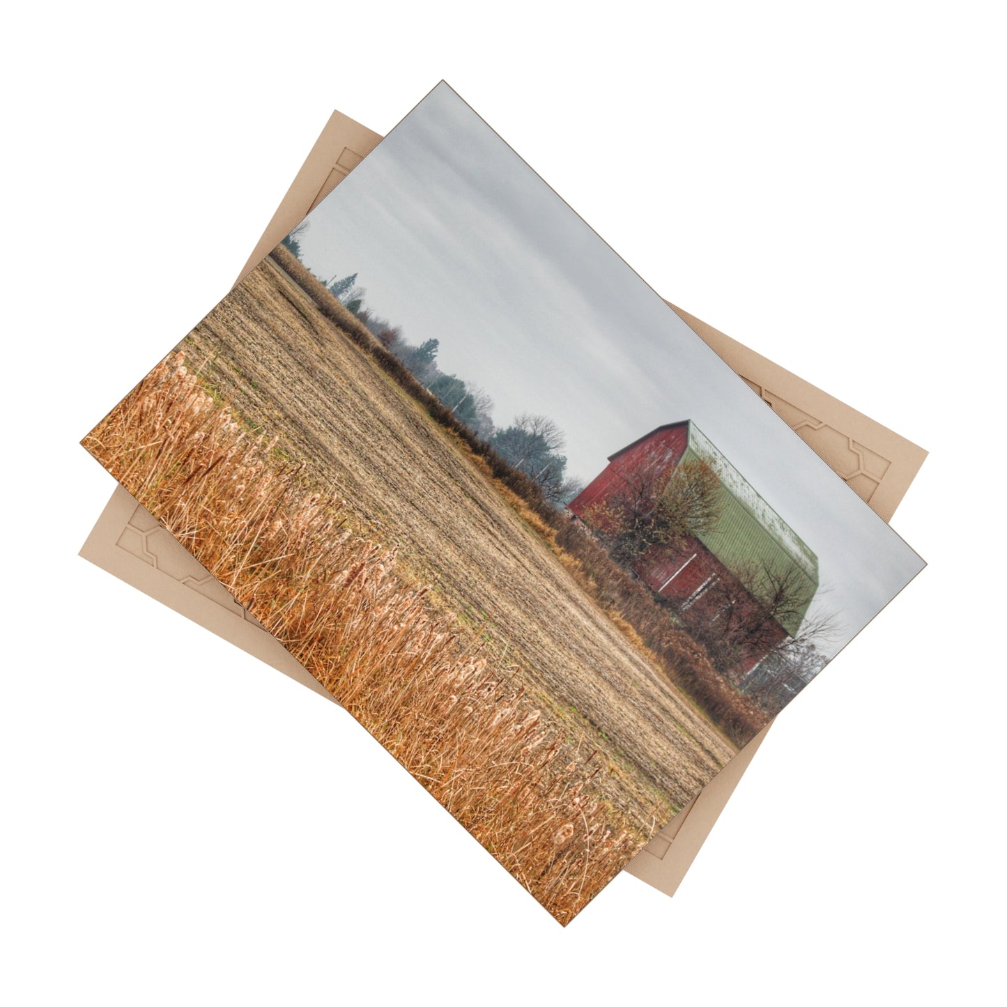 U R There Photography Bowers Road Red IV Rustic Farmhouse Decorative Ceramic Tile