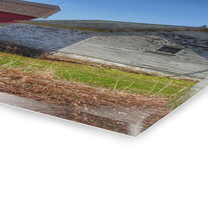 U R There Photography Hurd Corners Red and Little White Rustic Farmhouse Acrylic Wall Print