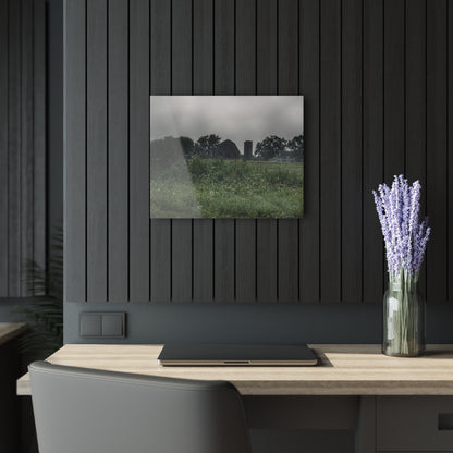 U R There Photography Hill Road Grey in the Fog Rustic Farmhouse Acrylic Wall Print