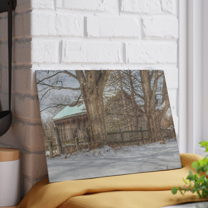 U R There Photography English Road Grey Rustic Farmhouse Tempered-Glass Cutting Board