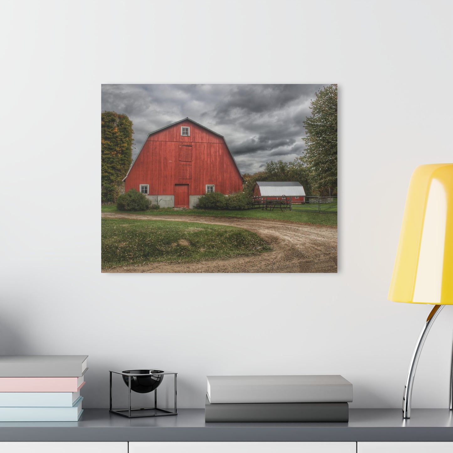 U R There Photography Horton Road Red and Silo Rustic Farmhouse Acrylic Wall Print