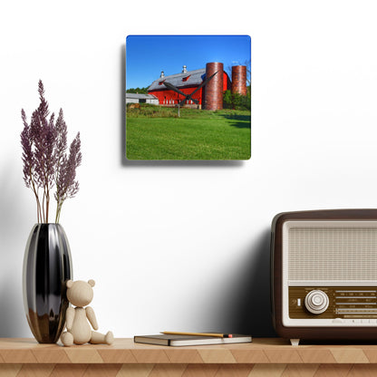U R There Photography Baldwin Red II Rustic Farmhouse Acrylic Analog Wall Clock