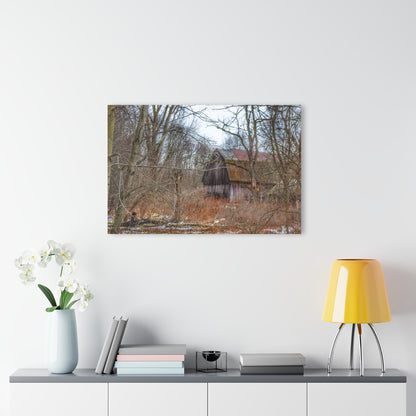 U R There Photography West Barnes Lake Hidden Red Rustic Farmhouse Acrylic Wall Print