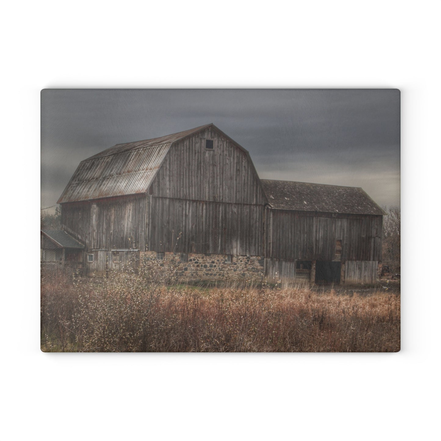 U R There Photography Majestic Grey Rustic Farmhouse Tempered-Glass Cutting Board