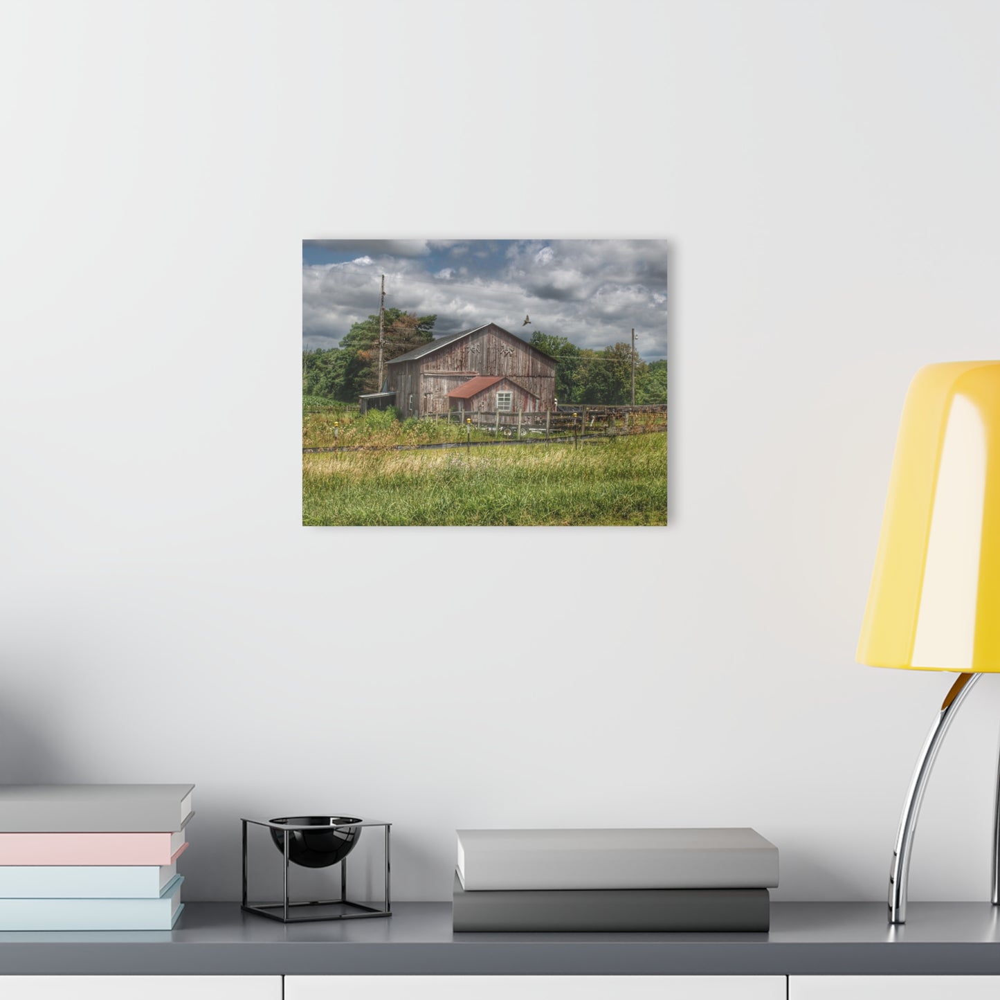 U R There Photography Millington Road Grey Horse Barn Rustic Farmhouse Acrylic Wall Print