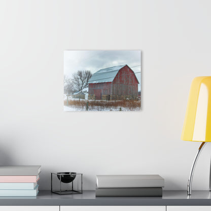 U R There Photography Lake Pleasant Stone Red and Little Grey Rustic Farmhouse Acrylic Wall Print