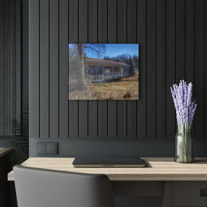 U R There Photography Covered Bridge of Campground Road I Rustic Farmhouse Acrylic Wall Print