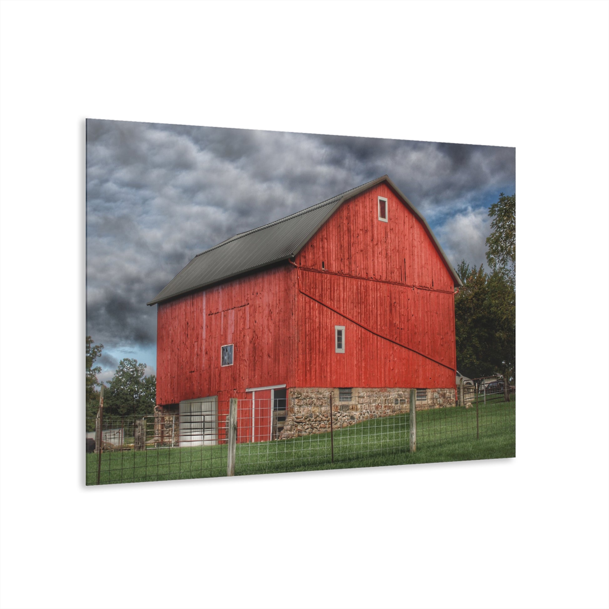 North Elba Road Red I Rustic Farmhouse Acrylic Wall Print