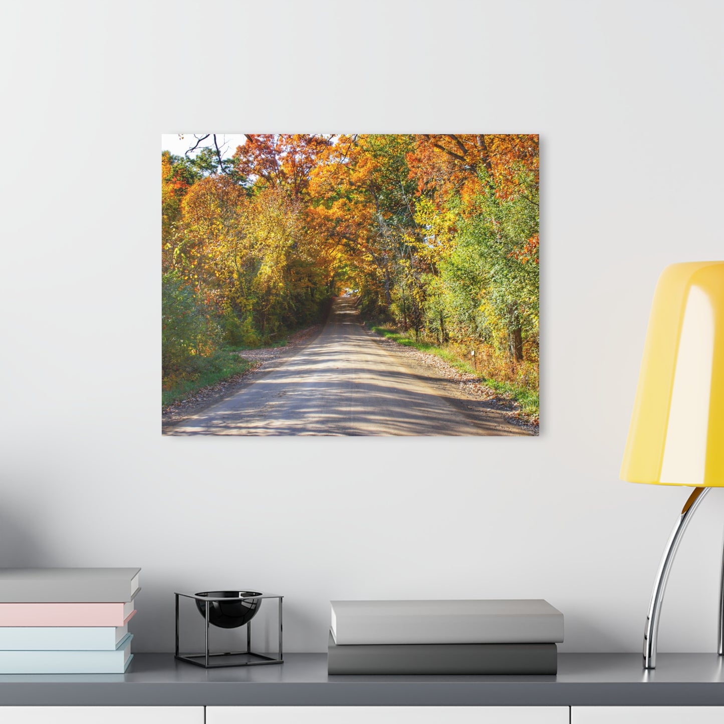 U R There Photography Harson Road in Fall II Rustic Farmhouse Acrylic Wall Print