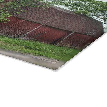 U R There Photography West Murphy Lake Red Rustic Farmhouse Tempered-Glass Cutting Board