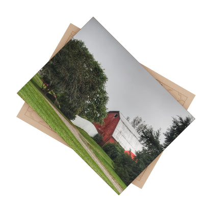 U R There Photography Bronson Lake Hidden Red II Rustic Farmhouse Decorative Ceramic Tile 6" × 8" Glossy