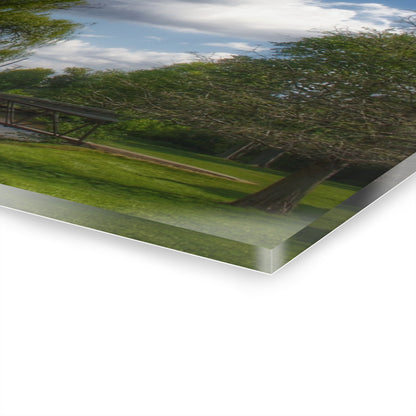 U R There Photography Cramton Park Bridge in Lapeer Rustic Farmhouse Acrylic Wall Print